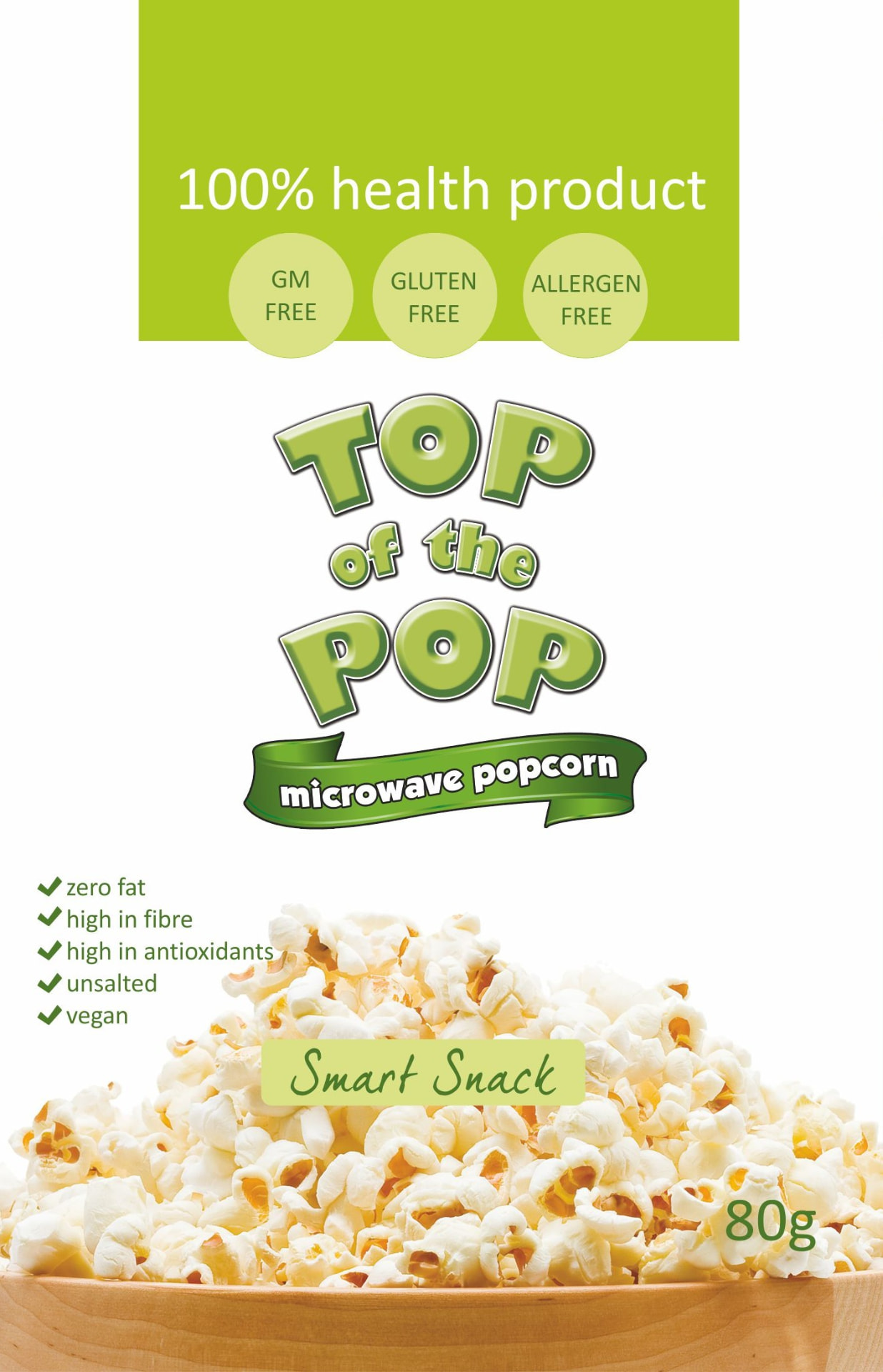 Unsalted popcorn